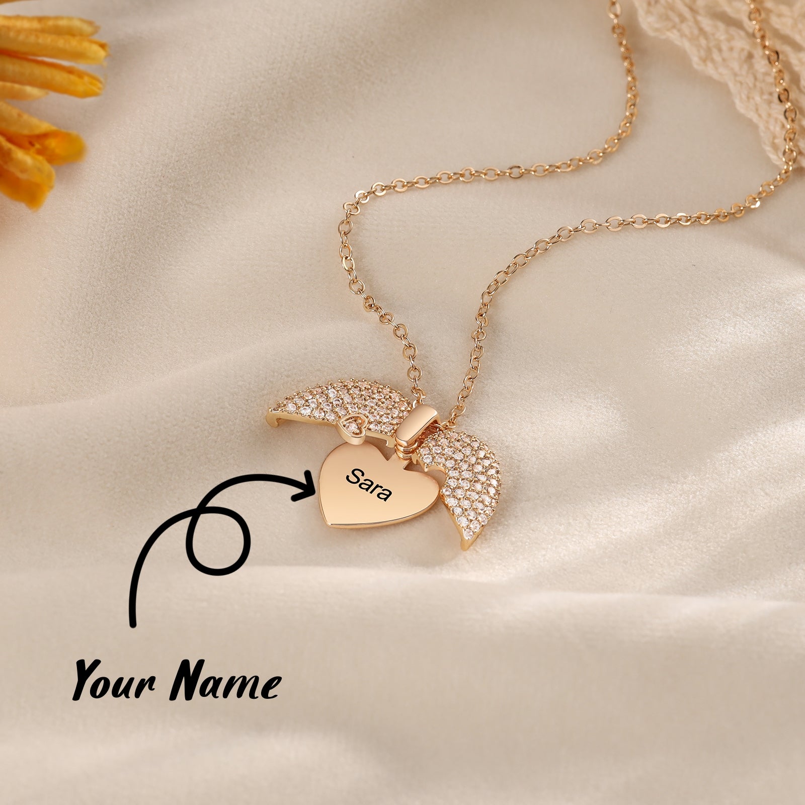 Custom Name Heart Locket Necklace