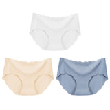 3PCS Silk Seamless Panties Set