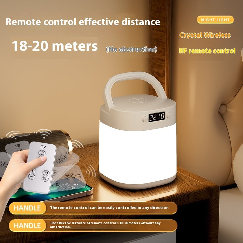 Rechargeable Lighting Portable Table Lamp With Clock LED Light