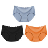 3PCS Silk Seamless Panties Set